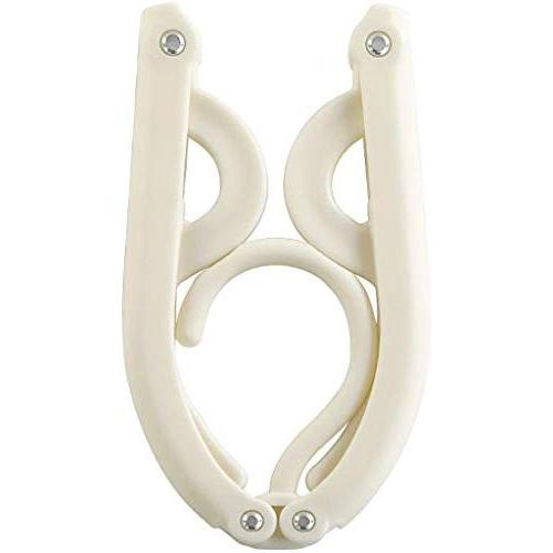 8 Pack Foldable Hanger Household Japanese Clothes Rack Travel Convenient Clothes Hanger Multi-Function Plastic Hanger FANJIANI (Color : Beige)