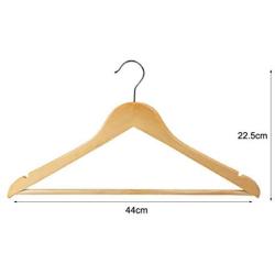 5Pcs Random Color Wooden Clothes Hangers with Non-Slip Trouser Bar Suit Jeans Pants Coat Shirts Hangers Clothes Storage