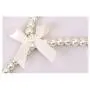 SAASNY 5 Pack White Pearl Beaded 40cm Metal Elegant Clothes Coat Garment Trouser Bar Hangers. Ideal for Home and Shops