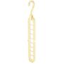 Regun 5Pcs Portable Multifunctional Folding Clothes Hangers 9 Holes Space Saving Clothing Holder(Beige)