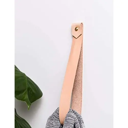Large Leather Wall Hook, minimal wall hanging strap towel hook rack wall leather loop strap for scarf hook storage hanger towel holder coat hooks decorative Large Leather Wall Hook, minimal wall hanging strap towel hook rack wall leather loop strap for scarf hook storage hanger towel holder coat hooks decorative