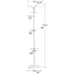 Yo-Yo2015 Coat Rack Iron Art Floor Standing Coat Racks Bedroom Clothes Hanger Living Room Clothing Hats Bags Hanging Storage Shelf Rack Coat Hook (Color : Black)