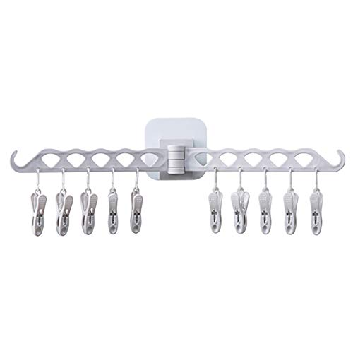 HJYPYJ Magic Hanger,Multi-Angle Rotation Multifunction Folding Hangers,Detachable Clip Easy to Use Pp Wall Mount Hanger,Space-Saving Organizer Hangers, Non-Slip/Gray / 48cm