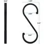12pcs Heavy Duty Aluminum Black S Shaped Hooks, Hanging Hangers Hooks, Matte Finish S Hooks for Hanging Pots, Pans, Plants, Clothes, Towels(Black) 12pcs Heavy Duty Aluminum Black S Shaped Hooks, Hanging Hangers Hooks, Matte Finish S Hooks for Hanging Pots, Pans, Plants, Clothes, Towels(Black)