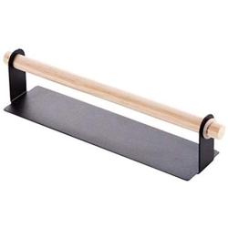 Accreate Practical Kitchen Towel Rack, Single Rod Nail-Free Sticky Commodity Shelf Duster Cloth Hanger (Black)