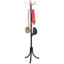Shotbow Three-Legged Clothes Rack, Industrial Free Standing Coat Hook Rack Hanger for Hanging Clothing Hats Bags, Entryway Coat Rack for Bedroom Living Room Hallway Entryway Office -Black (Black)