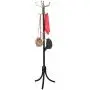 Shotbow Three-Legged Clothes Rack, Industrial Free Standing Coat Hook Rack Hanger for Hanging Clothing Hats Bags, Entryway Coat Rack for Bedroom Living Room Hallway Entryway Office -Black (Black)