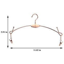 Exttlliy 10PCS Metal Underwear Bra Rack Durable Fashion Children Clothes Hangers Hook Lingerie Shop Display Hanger with Clips (Rose Gold)