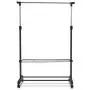 JF World Rolling Clothes Hanger with Height Adjustable Shoe Rack JF World Rolling Clothes Hanger with Height Adjustable Shoe Rack