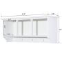 Wall Mount Coat Rack 3 Hooks 3 Removable Wicker Baskets Storage Cubbies Shelf Clothes Bags Hats Hanger White Hallway Decor Entryway Organization