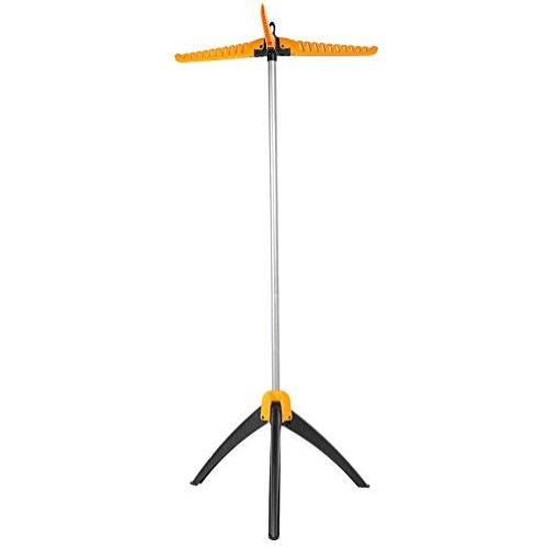 Multi Functional Free Standing Collapsible Clothes Drying Rack,Durable Constuction Collapsible Clothes Drying Rack Foldable Tripod Hanger Stand Portable Indoor/Outdoor (Yellow)
