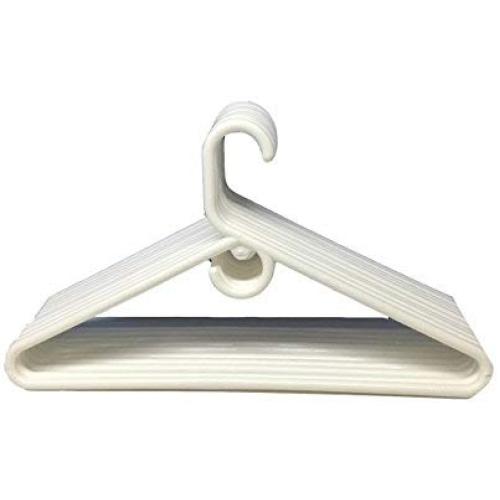 THE UM24 Heavy Duty Tubular Cloth Hangers Jumbo Plastic Adult Cloth Coat Suit Closet Organization Hanger - White (10)