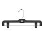 House Day 14 inch Pack of 50 Black Plastic Pants Hangers with Clips Skirt Hangers Clips Hangers for Pants