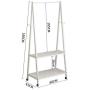 NYDZDM Clothes/Hat Rack Hangers Multifunctional Coat Rack Standing Bamboo Wood Hanger Hooks 2-Tier Hat Handbag Shoes Storage Rack Hall (160cm) White Hallway Furniture (Size : 60CM)
