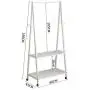NYDZDM Clothes/Hat Rack Hangers Multifunctional Coat Rack Standing Bamboo Wood Hanger Hooks 2-Tier Hat Handbag Shoes Storage Rack Hall (160cm) White Hallway Furniture (Size : 60CM)