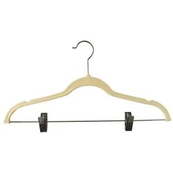 Jeronic 12 Pack Ivory Velvet Hangers Clothes Hangers Velvet Hanger Clothing Hangers Clothes Hanger Suit Hanger Ultra Thin No Slip for Shirts, Suit and Dresses