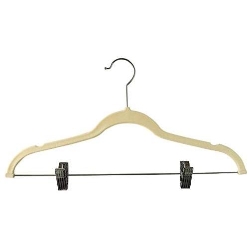 Jeronic 12 Pack Ivory Velvet Hangers Clothes Hangers Velvet Hanger Clothing Hangers Clothes Hanger Suit Hanger Ultra Thin No Slip for Shirts, Suit and Dresses