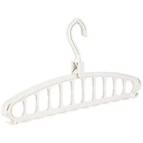 CLFAF Hanger Organizer, Multifunctional Clothes Hangers Plastic Non Slip Magic Hangers 360° Swivel Hooks for Shirts Camisole-White 6-Pack