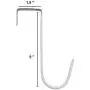 ESFUN 8 Pack Over The Door Hooks Fits The Depth 1-3/8&quot White Vinyl Coated Stainless Steel Door Fence Hook Coat Hanger for Cubicle Panels