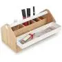 Umbra Toto Storage Boxes (Long), Perfect for Organizing Makeup, Brushes, Jewelry, Stationery, and More, Birch Wood Metal Finish, Natural/White