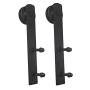 SMARTSTANDARD Hangers Sliding Barn Door Hardware Rollers 2Pcs (Black) (I Shape)