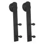 SMARTSTANDARD Hangers Sliding Barn Door Hardware Rollers 2Pcs (Black) (I Shape)