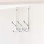 iDesign 53070 York Lyra Steel Over-The-Door 6-Hook Storage Rack - 8.38'' x 5.25'' x 11'', Chrome