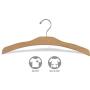 The Great American Hanger Company Arched Wooden Top Natural Finish, Low Profile 17 Inch Flat Chrome Swivel Hook & Notches for Hanging Straps (Set of 100) Clothes Hanger, Hardware