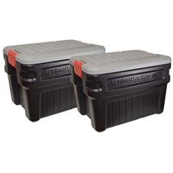 Rubbermaid ActionPacker? 24 Gal Lockable Storage Bins Pack of 2, Industrial, Rugged Storage Containers with Lids
