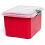 HOMZ Container with 4 Cord Wraps, Base and Clear Lid, Set of 4 Plastic Holiday Light Storage Box, 4 Pack, Red, Green