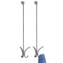 mDesign Modern Metal Long Easy Reach Over-The-Door 4 Prong Storage Organizer Hook; Hang Jackets, Coats, Clothing, Hats, Scarves, Leashes, Purses, Robes, Towels, 24" Tall, 2 Pack - Graphite Gray