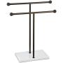 AmazonBasics Double-T Hand Towel Holder and Accessories Jewelry Stand, Bronze/White