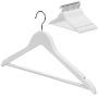 StorageWorks 20-Pack Solid Wooden Suit Hangers, Coat Wood Hangers, White