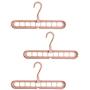 Cabilock Clothes Hanger 3pcs Practical 9 Holes Clothes Hanger Portable Clothing Storage Racks Wardrobe Clothing Organizer Coat Hook Storage Holder (Random Color)