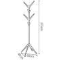 COAT RACK Solid Wood Free Standing, Coat Hook Wooden And Hook Rack With 4 Tiers 8 Hooks, Entryway Standing Hat Coat Hanger Rack, Hall Tree For Clothes Scarves And Hats