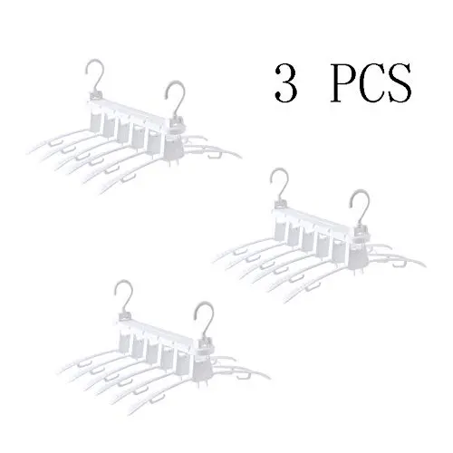 HJYPYJ Magic Hanger,Portable PP Folding Hanger,Rotatable Hanger Space Saving Organizers, Isometric Design/White / 3 pcs HJYPYJ Magic Hanger,Portable PP Folding Hanger,Rotatable Hanger Space Saving Organizers, Isometric Design/White / 3 pcs