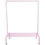 JURMERRY Clothes Rack Metal Garment Racks Pipe Hanging Heavy Duty with Top Rod and Lower Storage Shelf 1-Tier Shelves,(Pink)