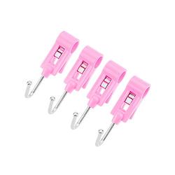 shengyuze Hooks & Hangers 4 Pcs Colorful Windproof Pipe Hanger Clips Laundry Drying Clamps Household Tools for Home - Pink