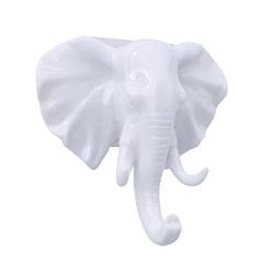 TraveT Elephant Head Single Wall Hook Hanger Animal Shaped Coat Hat Hook Wall Decor