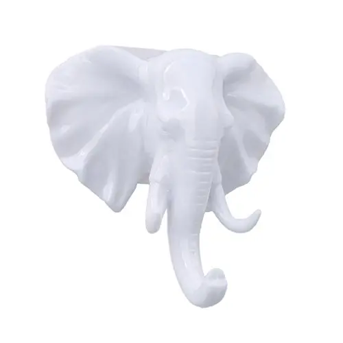 TraveT Elephant Head Single Wall Hook Hanger Animal Shaped Coat Hat Hook Wall Decor