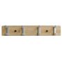 NIKKY HOME Wall Mounted Coat Rack Hanger Dual Hooks for Bags Clothes in Hallway Entryway Bedroom Bathroom 4 Hooks, Natural Color