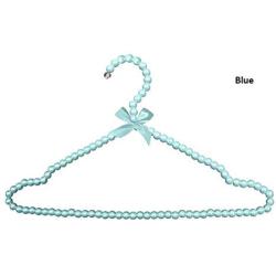 5pcs Random Color Fancy Pearl Bow-Knot Clothes Hanger with Notches, Non Slip Plastic Wedding Dress Sun-top Hanger for Lady Girl