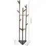 Mumusuki Multi-Layer Standing Coat Rack Hanger Free Cloth Organization Display Tree Shelf for Home Bedroom Hallway Bamboo Wood(Dark Brown)