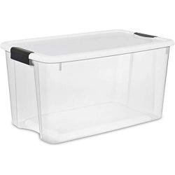 Sterilite 70 Quart Ultra Latch Storage Boxes with Lid & See-Through Base (24 Pack)