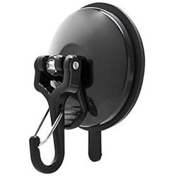 Trucker Tough Mighty Hook - Heavy Duty Suction Cup Hooks, Small, Black