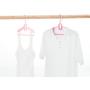 Liyes Plastic Hangers, Dry Wet Clothes Clothes Tree, Telescopic Durable Hanger Space-Saving Clothes Stand with Non-Slip Pads Adjustable Cushion Clips for Coat, Jacket, Dress, Shirt (Pink)