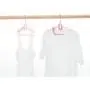 Liyes Plastic Hangers, Dry Wet Clothes Clothes Tree, Telescopic Durable Hanger Space-Saving Clothes Stand with Non-Slip Pads Adjustable Cushion Clips for Coat, Jacket, Dress, Shirt (Pink)