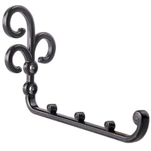 LEE House 4 Piece Wall Mounted Clothes Hanger Hanging Cup Rack Space Saver for Closet Organizer,Bathroom,Bedroom,Kitchen (Black)
