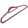 Longlaster 10pcs 450.524.5 Plastic Flocking Clothes Hangers with Rail Wine Red