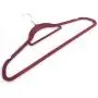 Longlaster 10pcs 450.524.5 Plastic Flocking Clothes Hangers with Rail Wine Red Longlaster 10pcs 450.524.5 Plastic Flocking Clothes Hangers with Rail Wine Red